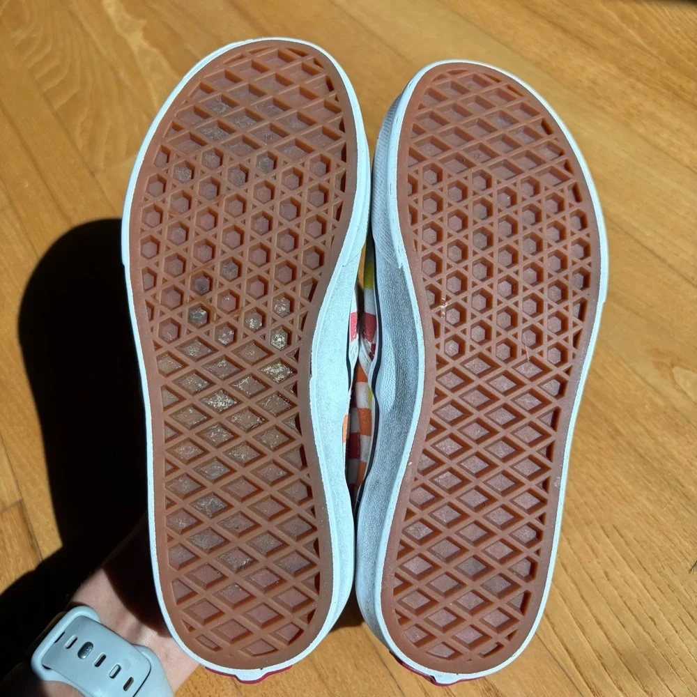 Vans Checkerboard Shoes sneakers Rainbow Colorful Classic Slip-On boys Yth Sz 2